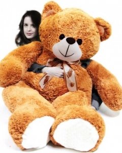 4ft white Giant teddy w/pillow